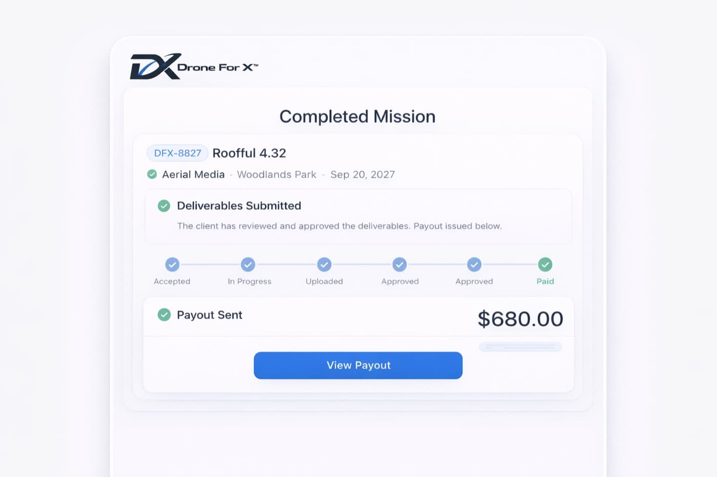 Submit and receive payout